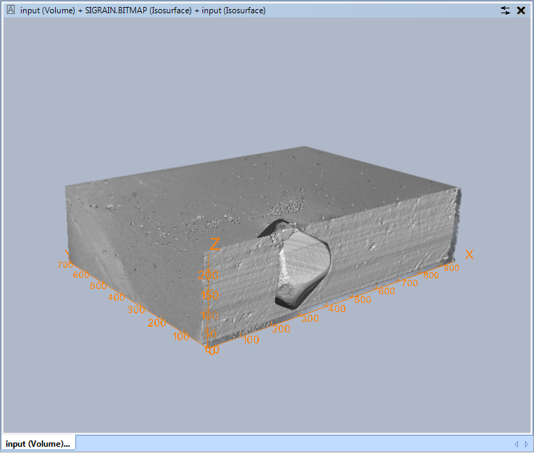 Silica grain in a metal matrix